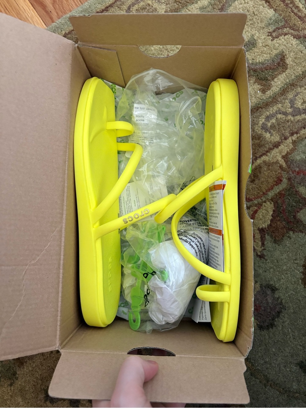 CROCS Women's Bright Yellow Strappy Slide Sandal - Picture 4 of 4